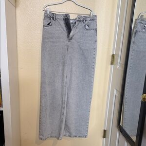 Brand new N A-K D Wide High Waist Jeans Women's Gray Jeans